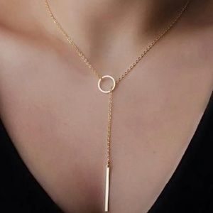 Sale-Minimalist Stick Pendant Necklace Gold Plated